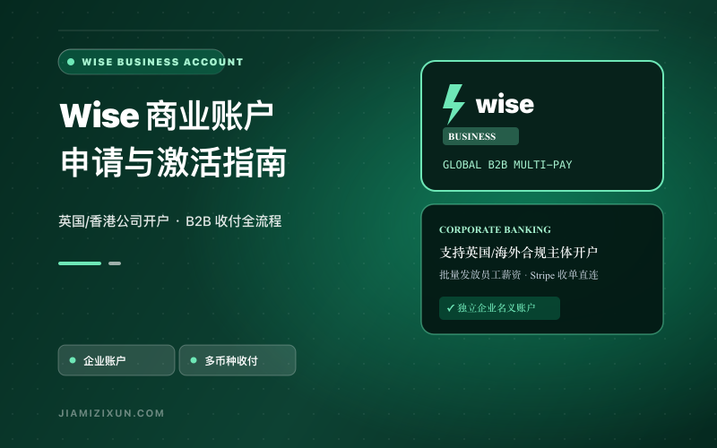Wise Business商业账户注册教程：激活、实体卡与英国公司收款